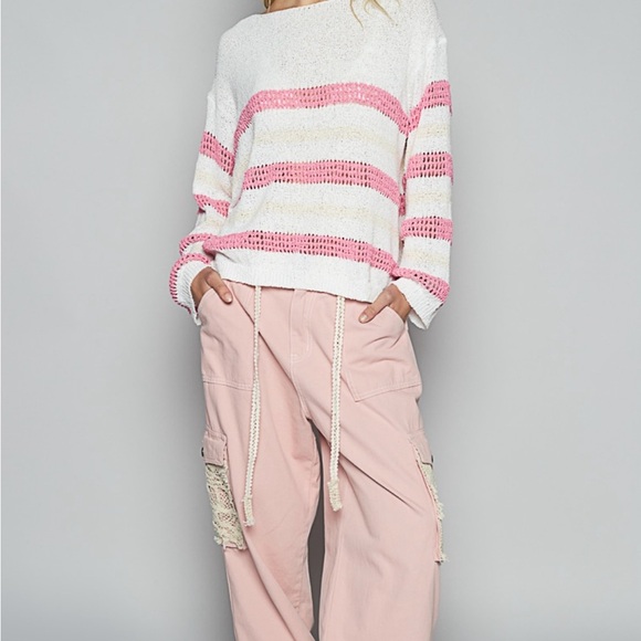 POL Cotton Candy Striped Knit Sweater - Picture 5 of 6
